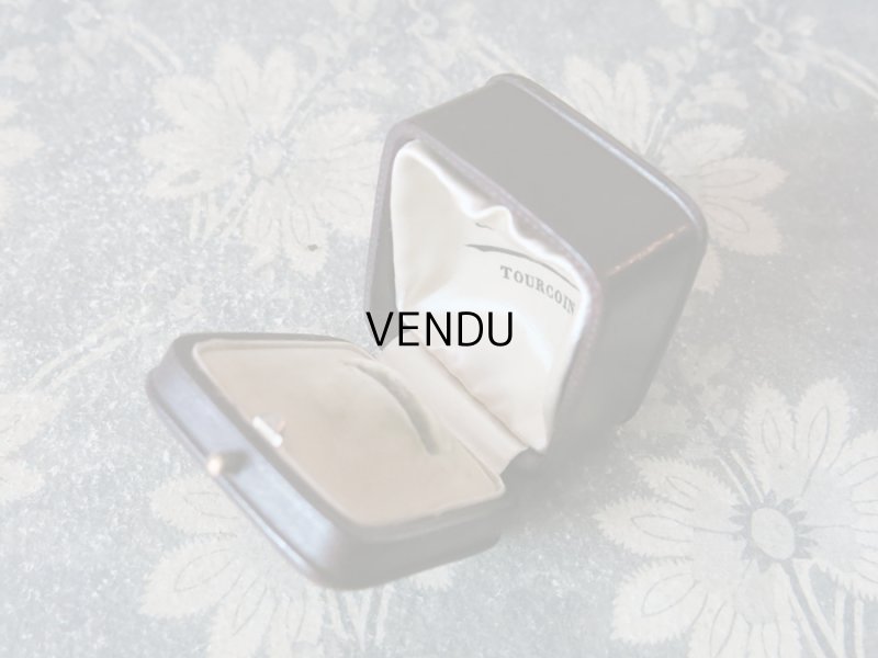 画像6: アンティーク 本革製 ジュエリーボックス メタルのモノグラム入り 【 GM 】 ブラウン リングボックス