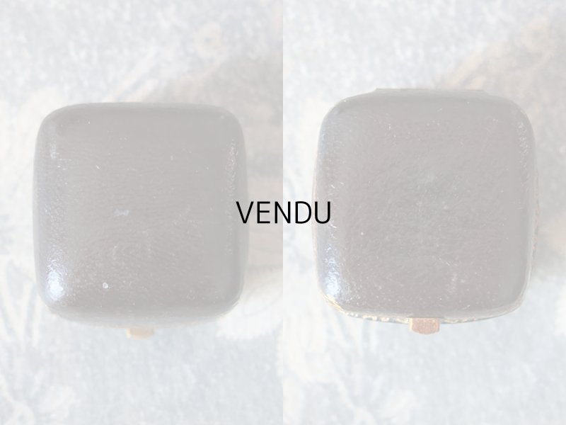 画像3: アンティーク 本革製 ジュエリーボックス 金彩入り ブラウン リングボックス
