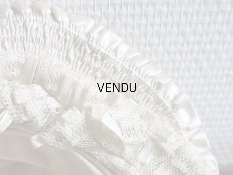 画像17: 新品同様 19世紀末 アンティーク リボンが結ばれた ドール用の帽子 シルクギャザー＆フリル&レース  ドールハット