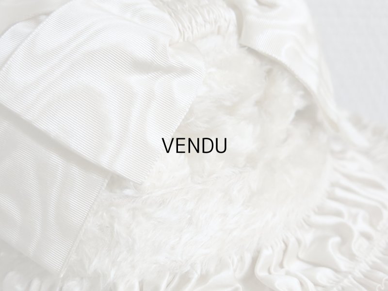 画像12: 新品同様 19世紀末 アンティーク リボンが結ばれた ドール用の帽子 シルクギャザー＆フリル&レース  ドールハット