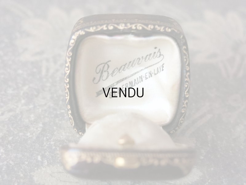 画像9: アンティーク 本革製 ジュエリーボックス 金彩入り ブラウン リングボックス