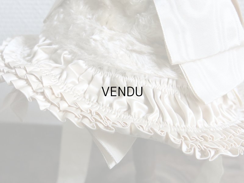 画像11: 新品同様 19世紀末 アンティーク リボンが結ばれた ドール用の帽子 シルクギャザー＆フリル&レース  ドールハット