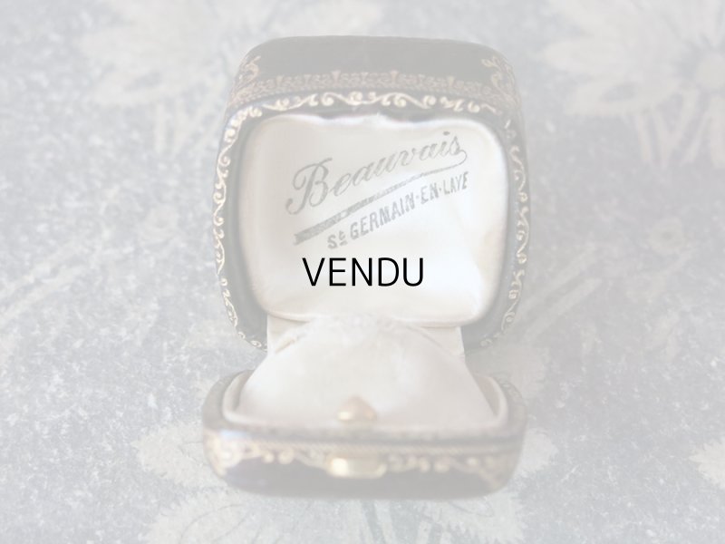 画像8: アンティーク 本革製 ジュエリーボックス 金彩入り ブラウン リングボックス