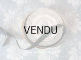 アンティーク ボンマルシェ シルク製 ブラウンのライン入り 黒のサテンリボン  9.5m  - AU BON MARCHE -
