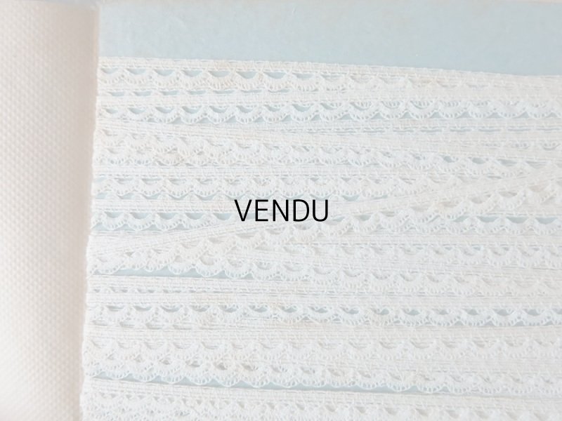 画像6: 未使用 アンティーク 極細 5mm幅のレース 12.5m COMPTOIR DES OUVRAGES DE DAMES - AU PRINTEMPS PARIS -