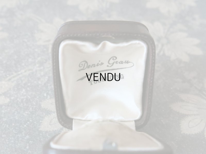 画像7: アンティーク 本革製 ジュエリーボックス メタルのモノグラム入り 【 GM 】 ブラウン リングボックス