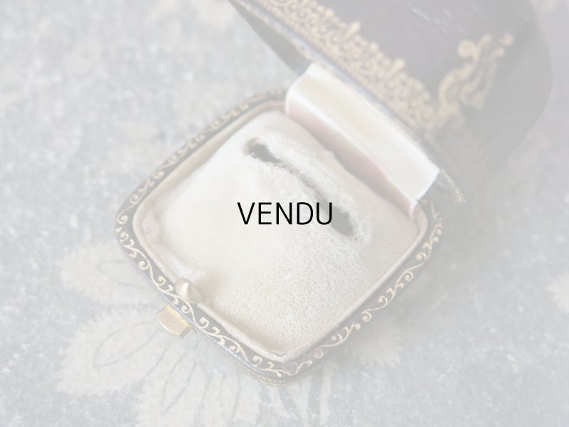 画像7: アンティーク 本革製 ジュエリーボックス 金彩入り ブラウン リングボックス