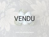 アンティーク パウダーブルーの薔薇のブーケのロココモチーフ 