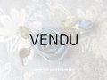 アンティーク グレイッシュブルーの薔薇のロココモチーフ 