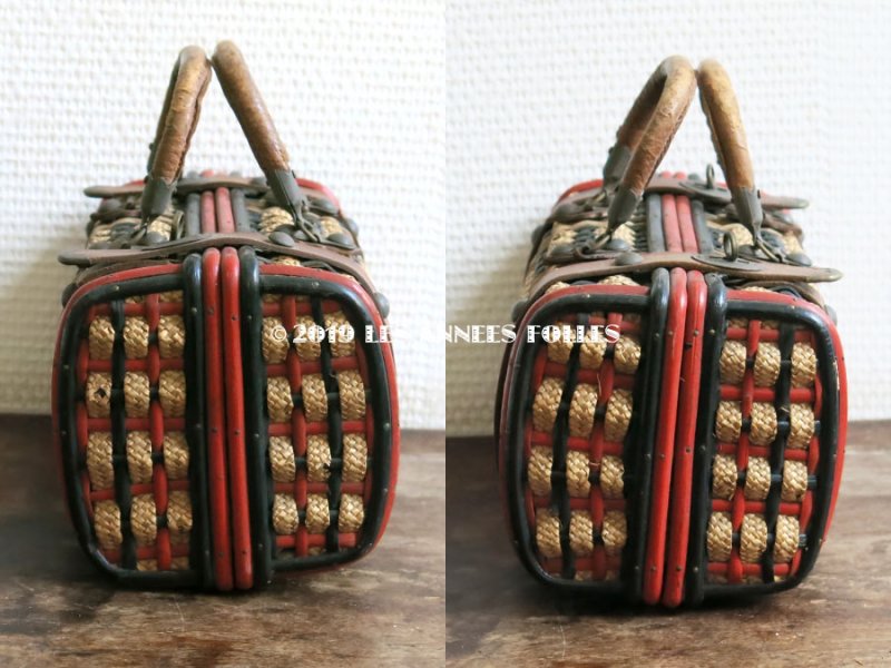 画像4: 19世紀末 アンティーク パニエ 赤&黒