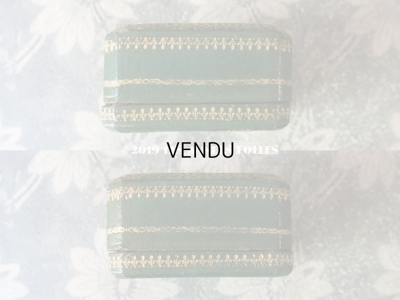 画像7: アンティーク ジュエリーボックス 金彩入り グリーン 