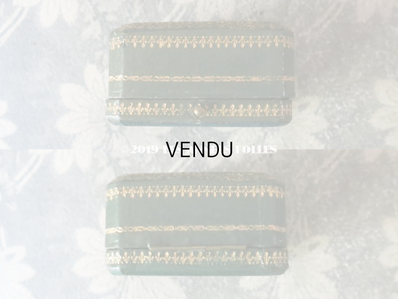 画像6: アンティーク ジュエリーボックス 金彩入り グリーン 