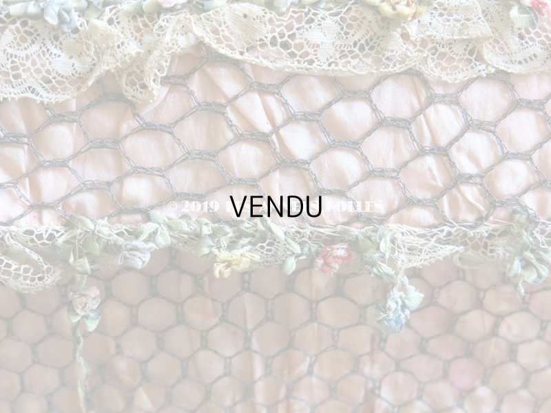 画像16: 1900年代 アンティーク 大きなカルトナージュボックス 薔薇のロココトリム＆レースの装飾 オールドローズ