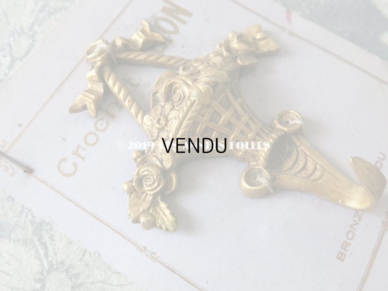 画像9: アンティーク フック 薔薇の花かご ブロンズ製 オーナメント