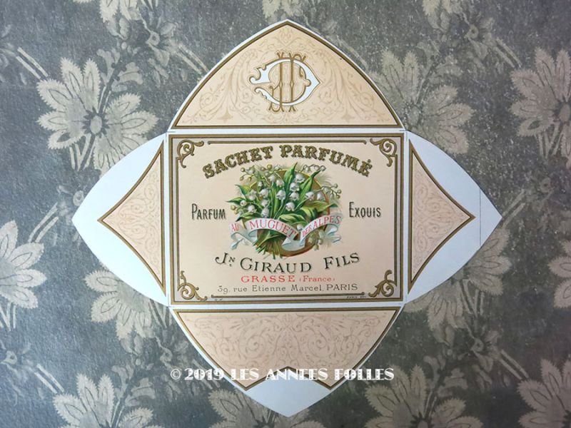 画像1: アンティーク 鈴蘭のパフュームラベル SACHET PARFUME AU MUGUET DES ALPES - JN.GIRAUD FILS -