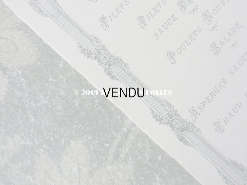 画像5: アンティーク メニューカード MENU 薔薇＆リボンのガーランド