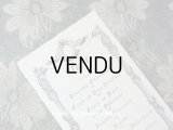 アンティーク メニューカード MENU 薔薇＆リボンのガーランド