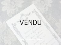 アンティーク メニューカード MENU 薔薇＆リボンのガーランド