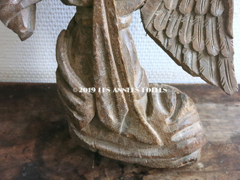 画像6: *蚤の市*アンティーク 木製 教会の天使のオーナメント