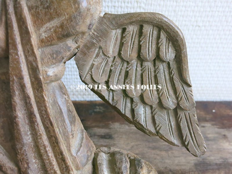 画像4: *蚤の市*アンティーク 木製 教会の天使のオーナメント