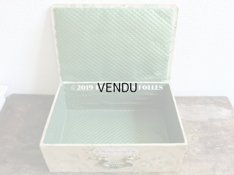 画像8: 1900年代 アンティーク  カルトナージュボックス　ハンカチ入れ チェストの引き出し　MOUCHOIR