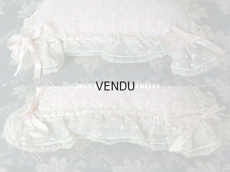 画像10: 1900年代 アンティーク ピンクのリボンが結ばれた ピンクッション