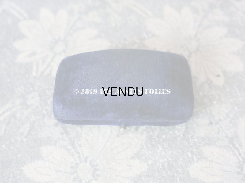 画像4: アンティーク 王冠のジュエリーボックス ダークブルーのベルベット