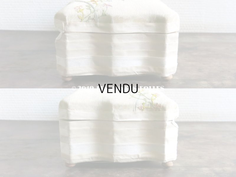 画像12: 19世紀 アンティーク グローブボックス 薔薇の花かごの刺繍入り ローズパニエ