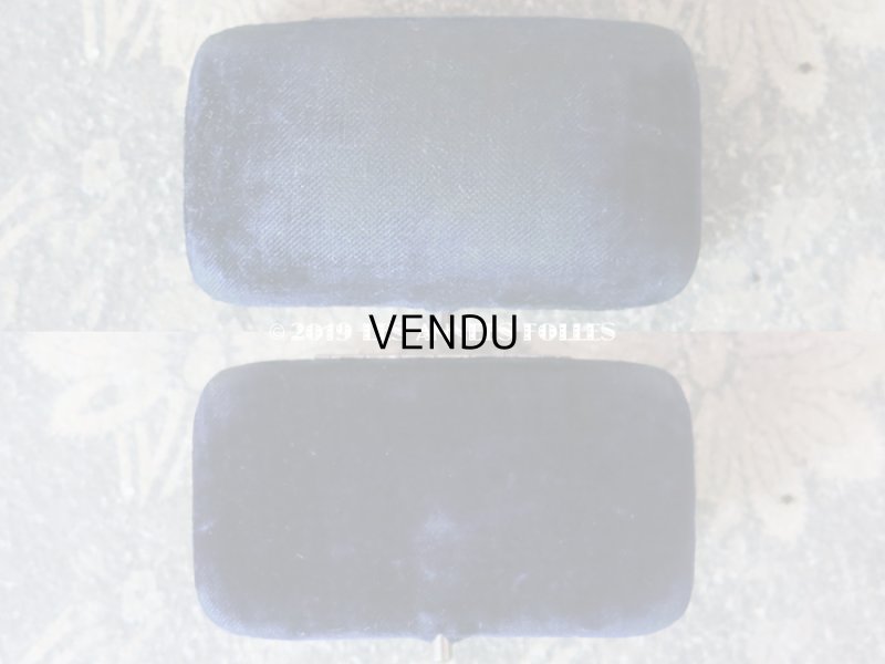 画像5: アンティーク 王冠のジュエリーボックス ダークブルーのベルベット