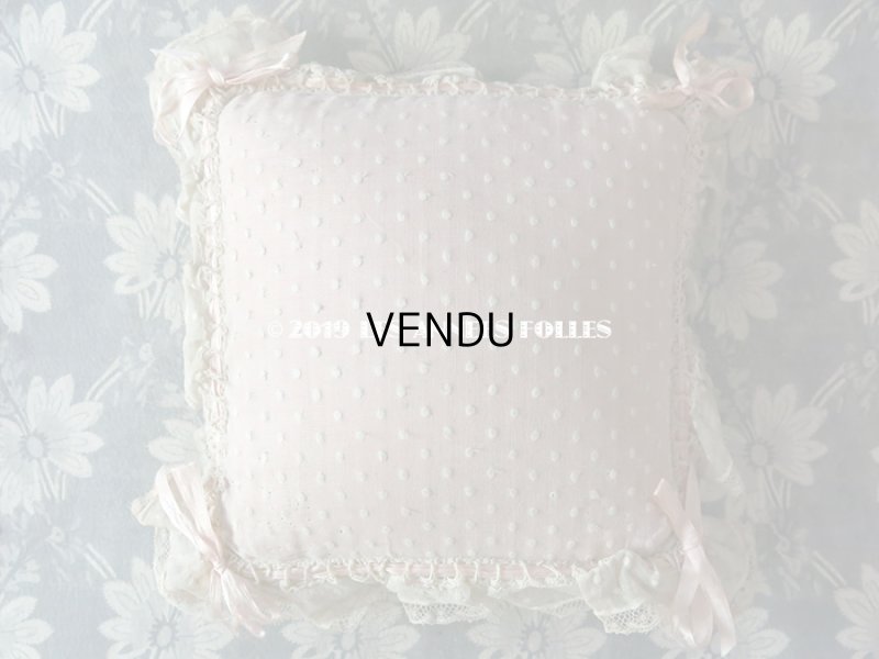 画像9: 1900年代 アンティーク ピンクのリボンが結ばれた ピンクッション