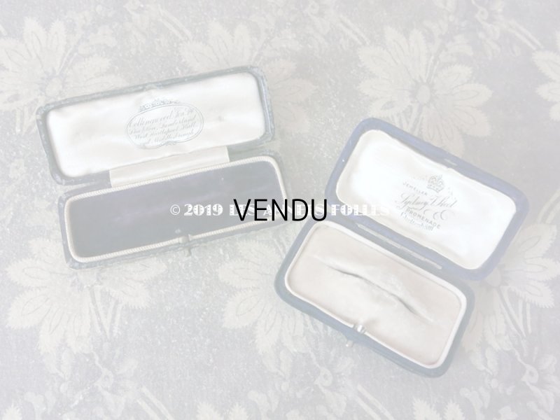 画像6: アンティーク 王冠のジュエリーボックス ダークブルーのベルベット