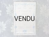 1881年 アンティーク メニューカード MENU リボンが結ばれた薔薇＆フルーツのパニエ