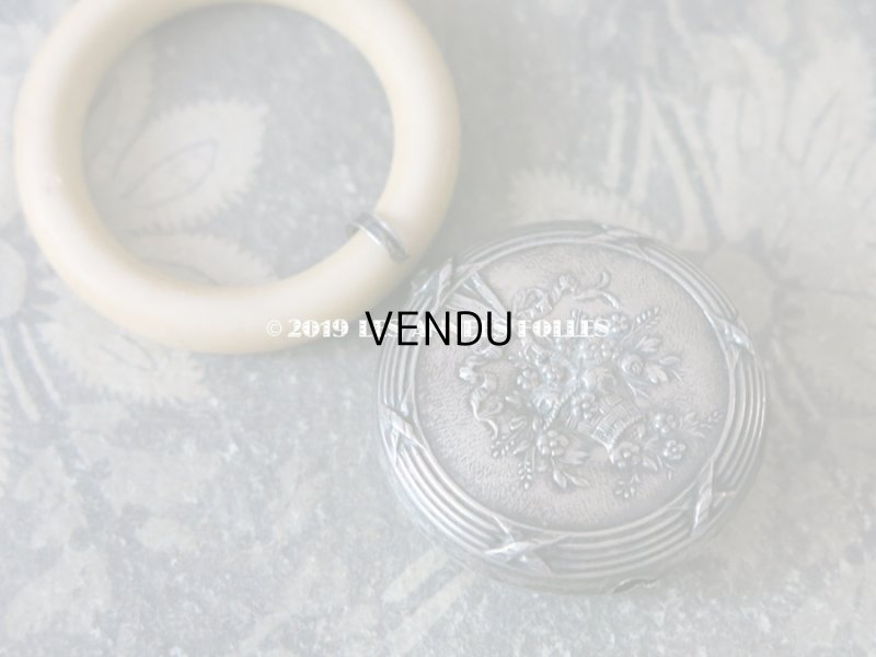 画像4: アンティーク シルバー製 ラトル 薔薇の花かご