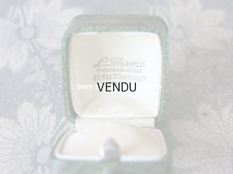 画像7: アンティーク ジュエリーボックス 金彩入り グリーン リングボックス