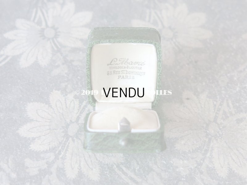 画像6: アンティーク ジュエリーボックス 金彩入り グリーン リングボックス