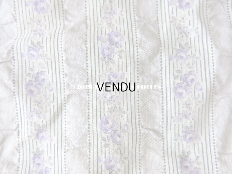 画像3: 1900年代 アンティーク ラベンダー色の小さな薔薇　コットン製ファブリック 
