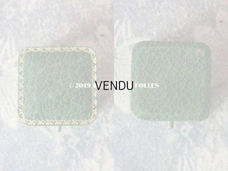 画像3: アンティーク ジュエリーボックス 金彩入り グリーン リングボックス