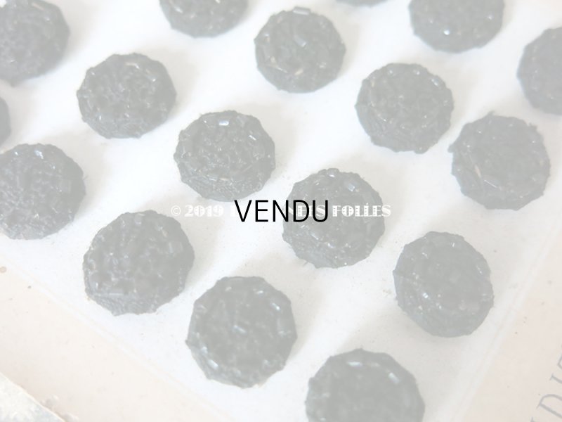 画像5: 19世紀末 アンティーク くるみボタン ビーズ刺繍入り 16mm  25ピース 黒 (28)