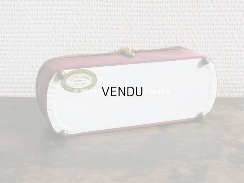 画像9: 19世紀 アンティーク ナポレオン3世時代 ワインレッドのお菓子箱 木箱 ドラジェ & チョコレート （163)