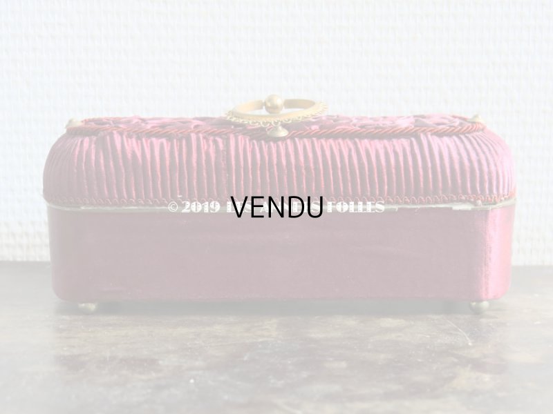 画像7: 19世紀 アンティーク ナポレオン3世時代 ワインレッドのお菓子箱 木箱 ドラジェ & チョコレート （163)