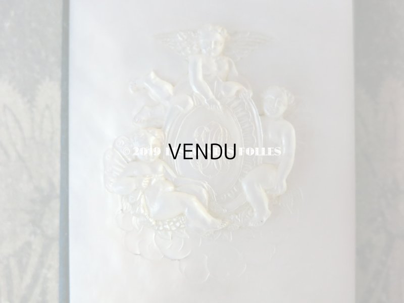 画像6: 19世紀初頭  天使＆モノグラムのメダイヨン 舞踏会の手帳 ペンシル付 マザーオブパール製  CARNET DE BAL  カルネ・ド・バル (83)