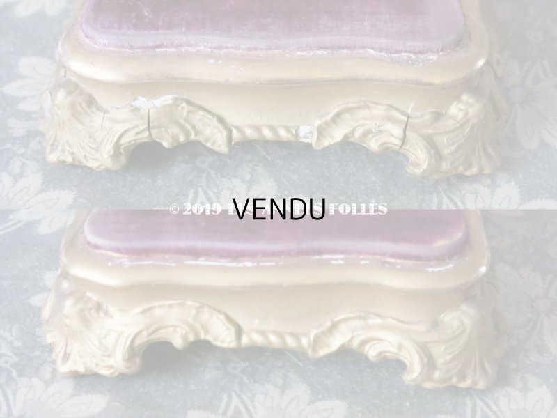 画像7: 19世紀末 アンティーク マリアージュの台座 紫のベルベット