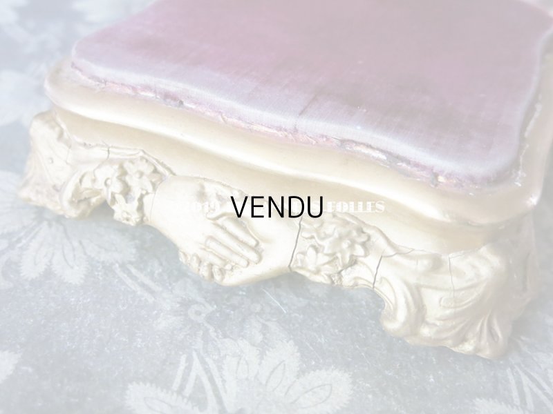 画像5: 19世紀末 アンティーク マリアージュの台座 紫のベルベット