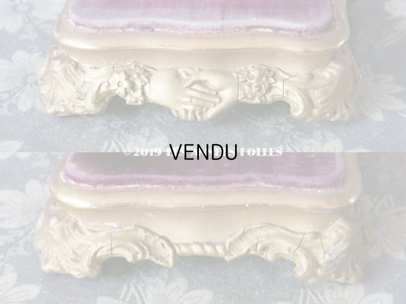 画像6: 19世紀末 アンティーク マリアージュの台座 紫のベルベット