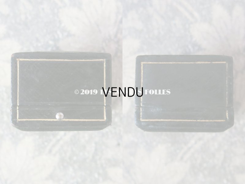 画像7: アンティーク 本革製 ジュエリーボックス リングボックス ダークブルーのベルベット (18)