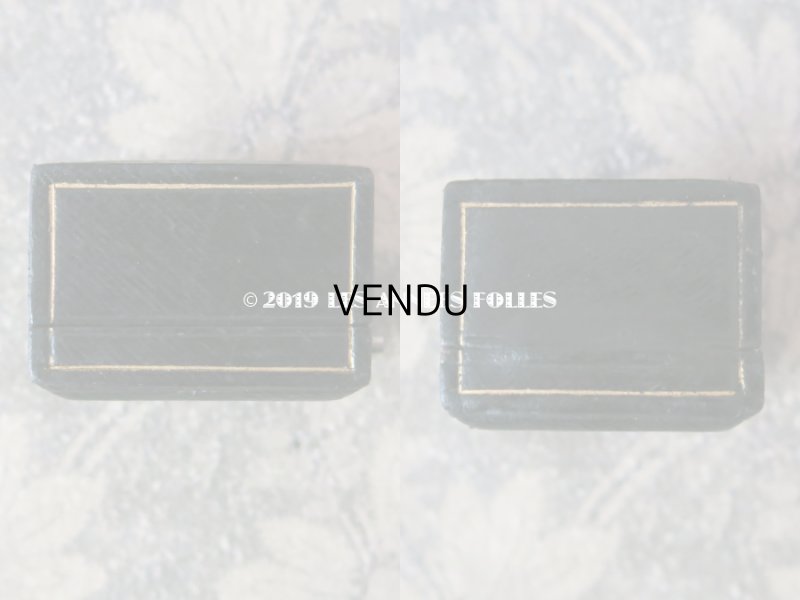 画像8: アンティーク 本革製 ジュエリーボックス リングボックス ダークブルーのベルベット (18)