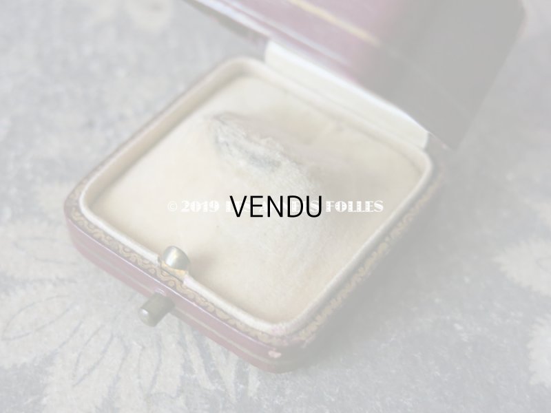 画像6: アンティーク ジュエリーボックス リボンのガーランド リングボックス ボルドー (19)