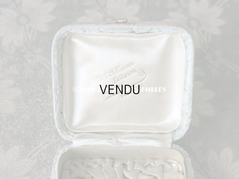 画像3: アンティーク ジュエリーボックス 淡いグレイッシュブルー (64)