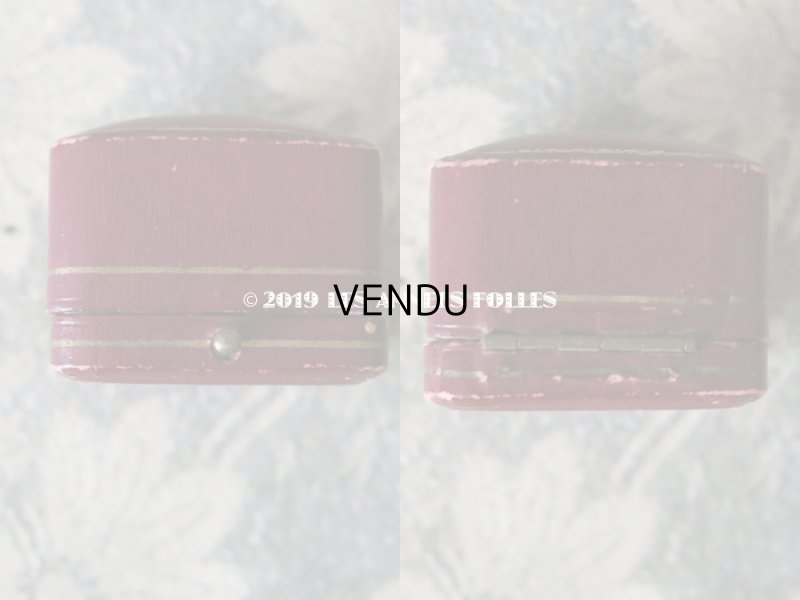 画像3: アンティーク ジュエリーボックス リボンのガーランド リングボックス ボルドー (19)