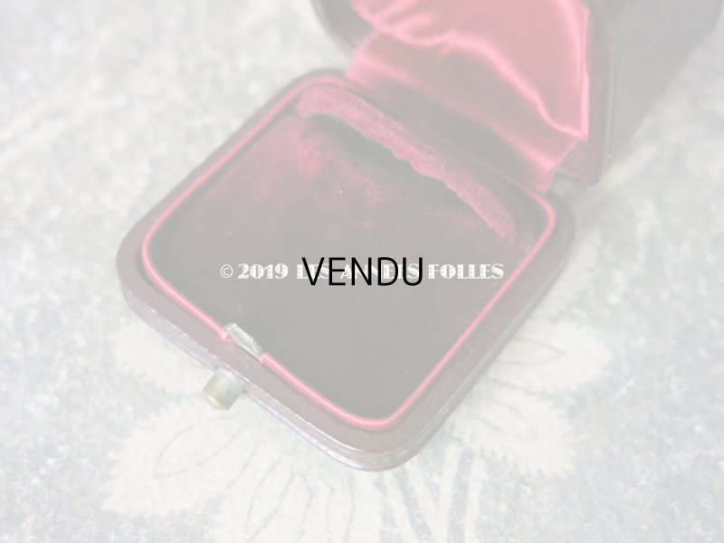 画像4: アンティーク 本革製 ジュエリーボックス リングボックス ボルドーのベルベット (19)